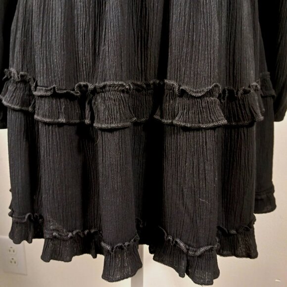 Altar'd State Black Tiered Mini Dress, "Lexley" Size Medium, Whimsey Goth, Party - Picture 6 of 16